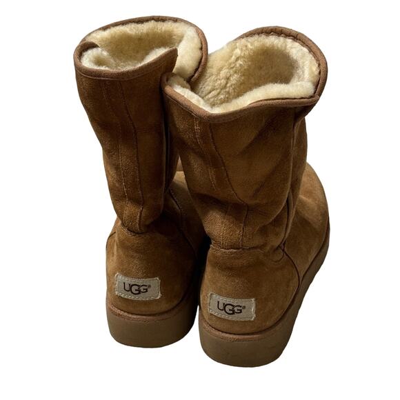 UGG Women's Amie Slim Short Wedge Boots Brown Size 6 - Picture 3 of 6
